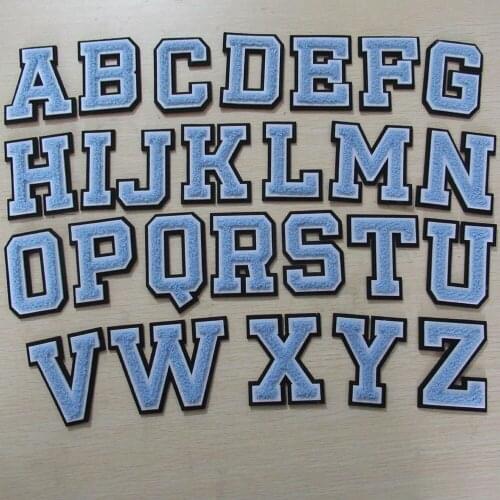 Custom English alphabet A~Z Chenille Embroidery Patches
