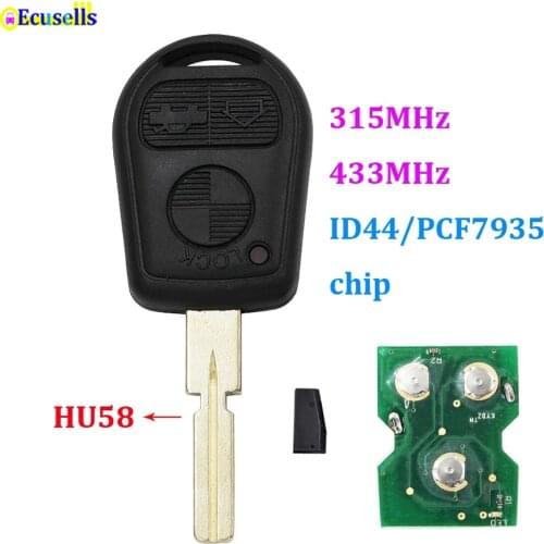 315MHZ 433mhz 3 Button Remote Key FOB with ID44 / PCF7935 chip FOR BMW 3 5 7 series 318i 325i 328i 528i 525i 540i M3 M5 Z3 X5 Z8