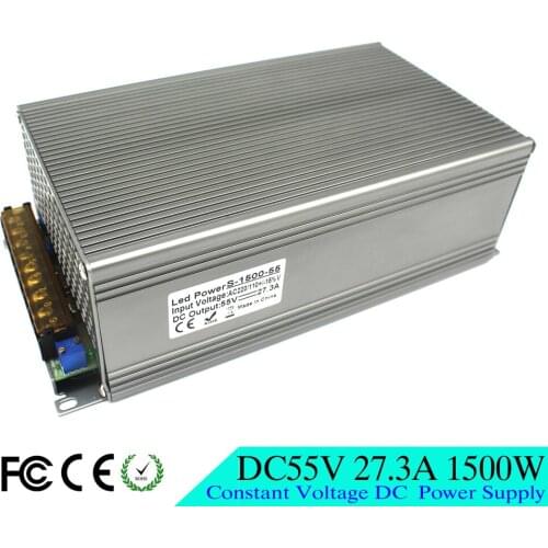 Regulated DC55V Power supply Switch 27.3A 1500W Driver Transformers 110V 220V AC to DC 55V SMPS for Stepper CNC CCTV 3D Printer
