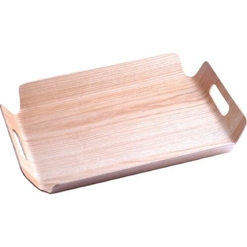 Luxury Desk Table Bamboo In Bed Bread Wooden Tray Wood Fruit Breakfast Food Cake Coffee Tea Serving Tray With Handles