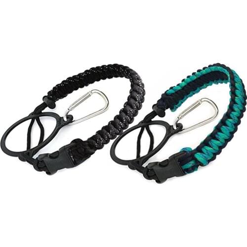 Paracord Handle Strap Cord with Safety Ring and Carabiner for Hydro Flask Wide Mouth Water Bottle for Hiking Camping Walking