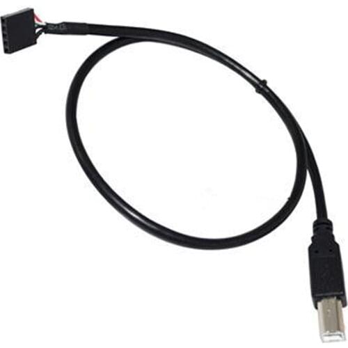 50CM USB 2.0 B male plug to 1x 5Pin Female 0.1" USB header PCB motherboard cable