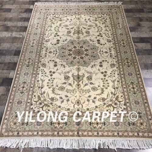 Yilong 4'x6' traditional chinese handknotted durable wool silk rug oriental living room decoration carpet wool (WY2100S4x6)