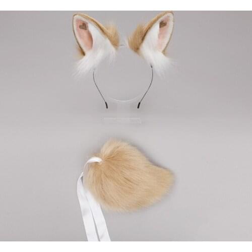 Girls Animal Rabbit Cat Ears Plush Hair Hoop with Heart Lolita Lovely Party Headdress Cosplay Party Kawaii Accessories