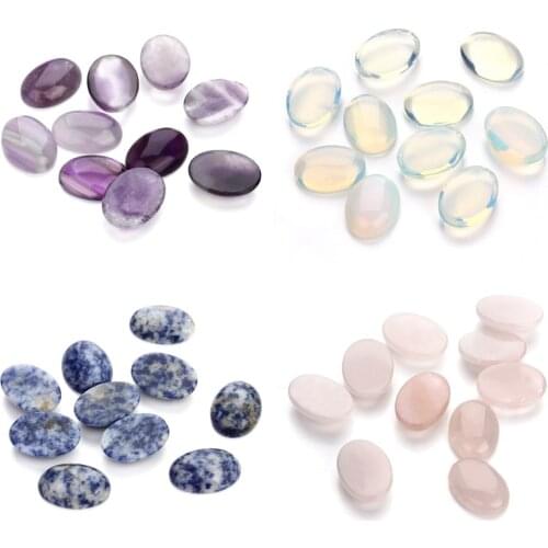 10*14/13*18/18*25mm Natural Stone Cabochon Beads Oval Green Aventurine Jade Created Beads For Jewelry Making 10pcs/lot F5013