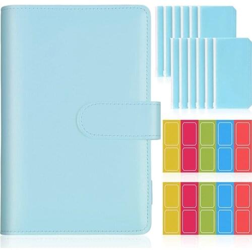 15 Pieces A6 Binder Cover Set, PU Leather Notebook Binder Refillable Planner Binder for Home School