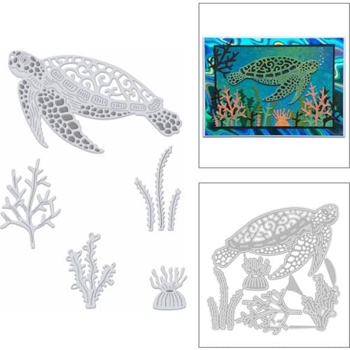 2020 New Animal Sea Turtle Metal Cutting Dies Coral and Aquatic Plants Die Cut Scrapbooking For Crafts Card Making No Stamps Set