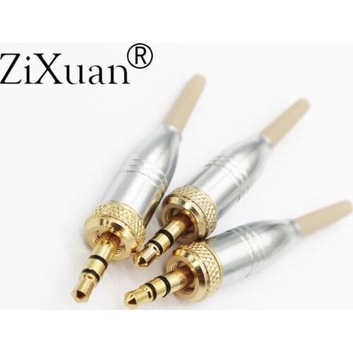 3PCS DIY 3.5mm 1/8" For Sony Sennheiser Microphone Spare Plug adapter Stereo Screw Lock Connector Silver metal shell