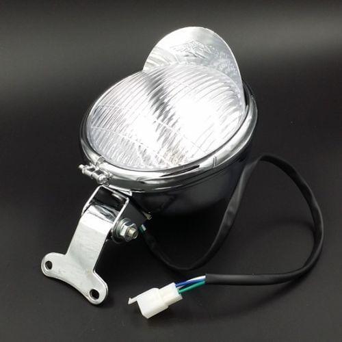 5.5" Chrome Motorcycle Headlight for Cruiser Chopper Cafe Racer Bobber Custom Accessories