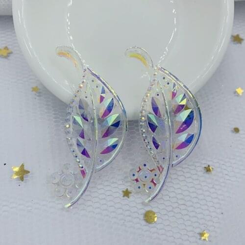 8pcs Crystal AB Rhinestones Flat Back Resin Crystals Stones Non Sewing Clear Beads 23*52mm 16W176