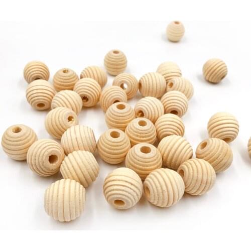 Jewelry Making DIY Crafts 6-20mm Thread Wood Round Beads Loose Spacer Kids Toys Spacer Beading Bead Baby Nursing Accessories Toy