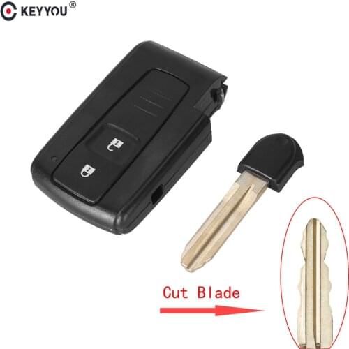 KEYYOU Key Case Shell 2 Buttons For Toyota Prius Corolla Verso Replacement Smart Remote Key Card Cover With TOY43 Blade
