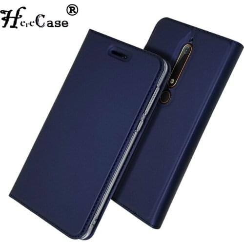 For Nokia 6 2018 Case Soft PU Stand Book Cover Credit Card Slot Wallet Leather Flip Case For Nokia 6 Nokia6 2018 5.5" Phone Case