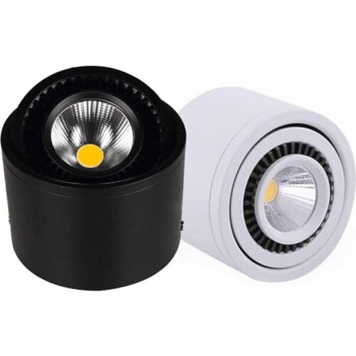 360 Degree Rotation Dimmable COB LED Downlights 5W 7W 9W 20W Surface Mounted LED Ceiling Lamps Spot Light Downlights AC85-265V