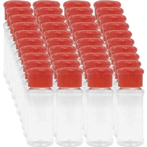 Fashion40Pcs/Set 100Ml Spice Salt Pepper Shakers Red Seasoning Jar Can Pepper Bottle Barbecue Condiment Kitchen Gadget Tool