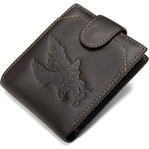 Short wallet leather mens slim vintage men wallets genuine leather wallet men small man wallets card holder Portomonee man 7040