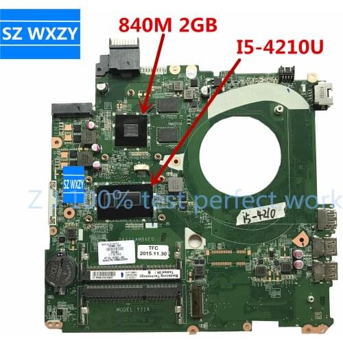 For HP 15-P 15-K Series Laptop Motherboard 763588-501 763588-001 With I5-4210U CPU 840M 2GB GPU DAY11AMB6E0 100%Tested Fast Ship