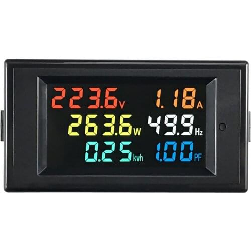 AC multifunction panel meter AC80.0-300.0V ,AC0-99.99A A V Hz PF Watt kwh mini panel meter with CT