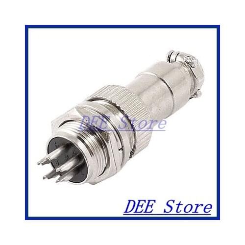 Panel Mounting 12mm Thread Dia 5 Pin Aviation Connectors Plugs AC 125V 3A