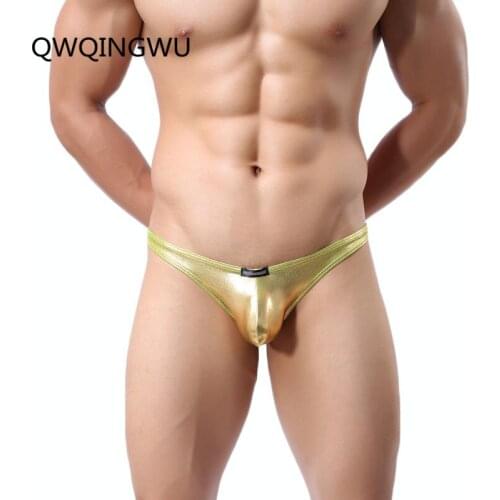 Men Briefs Lingerie Faux Leather Pouch Bikini Briefs Underwear Underpants Sexy Gay Mens Underwear Jockstrap Panties Briefs