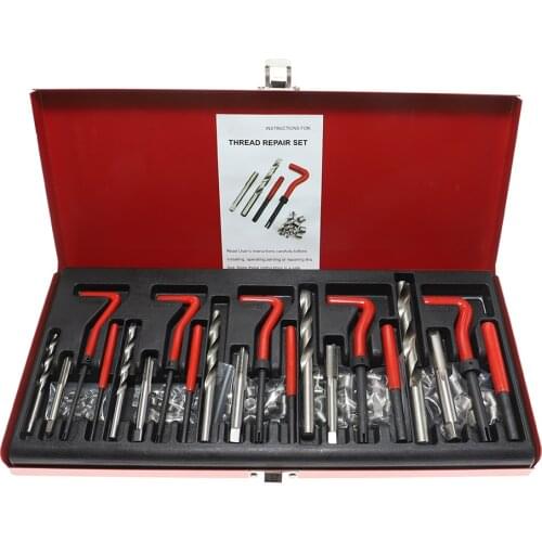 131pcs Auto Engine Block Restoring Damaged Thread Repair Tool Kit Threads Spanner Wrench Twist Drill Bit Kit M5 M6 M8 M10 M12