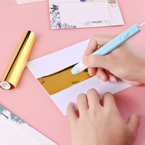 0.8/1.5mm Tips Heated Gold Foil Pen for Making Crafts Cards Album Pen Slim Handle USB Powered Use On Paper Leather Plastic
