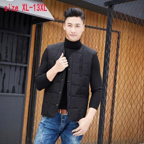 New Extra Large Yards Men Waistcoat Warm Down Feather Vest White Duck Down Casual Sleeveless plus size XL-8XL9XL10XL11XL12XL13XL