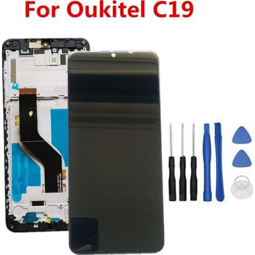 Original Tested For Oukitel C19 LCD Display+Touch Screen LCD Digitizer Glass Panel Replacement For OUKITEL C19 pro 6.49'' HD
