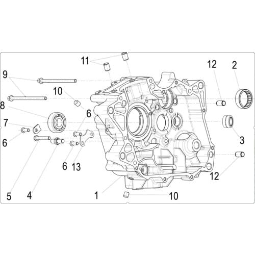 Engine crankcase page of Benelli TNT135 TNT125