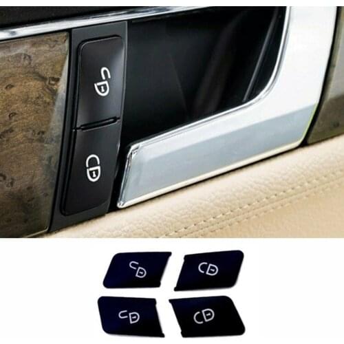 4Pcs/Set Car Control Panel Door Lock Unlock Buttons Sequins Trim For Mercedes Benz W204 W212 C E Class Decorative Accessories