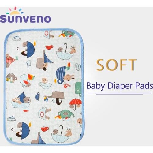 SUNVENO Newborn Baby Changing Pads Baby Covers Pretty Nappy Changing Waterproof Cotton Cloth diaper Changing Mat For Crib