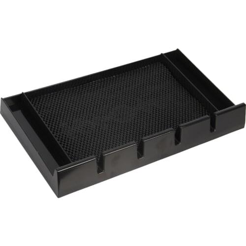 4 Slots Barber Tray Hairbrushes Curler Holder Rack Black W/ Suction Cup