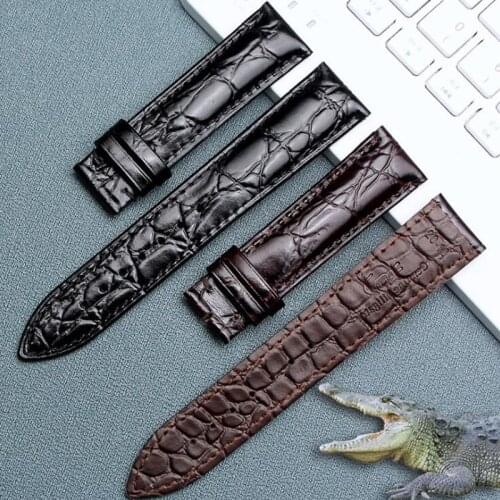 Genuine Crocodile Leather Watchband 14mm 16mm 18mm 19mm 20mm 21mm 22mm Watches Strap And Butterfly Buckle Watch Band