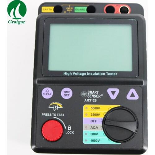 Smart Sensor AR3126 digital Voltage Insulation Tester 0-1000G ohm,5000V