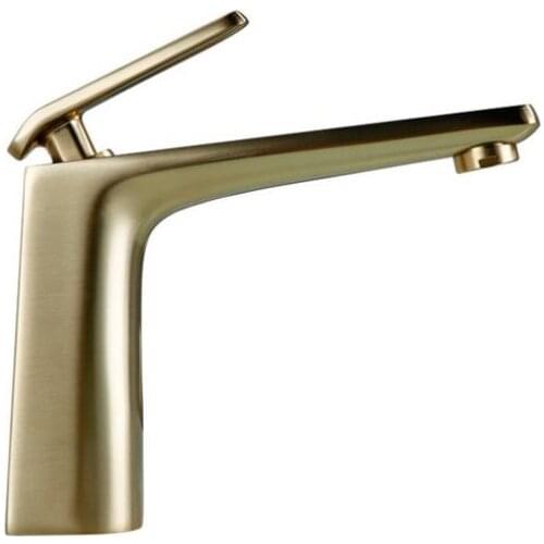 Brush Brass Finished Basin Faucet Hot and Cold Water Sink Mixer Tap Bathroom Single Lever Basin mixer Solid Brass Construction