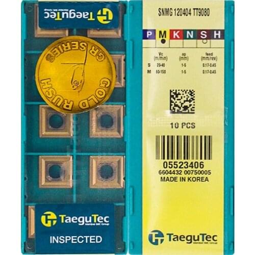 SNMG120404 TT9080 Original Taegutac Carbide Inserts Turning Inserts Lathe Tools 10Pcs/Lot
