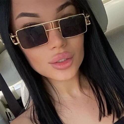 Punk metal frame Square sunglasses men women Retro vintage Metal Frame small Fashion Sunglasses For Men UV400