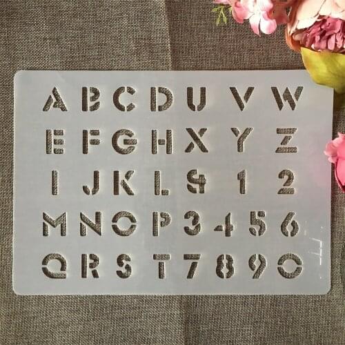 A4 29cm Alphabet English Letters Type C DIY Layering Stencils Painting Scrapbook Coloring Embossing Album Decorative Template