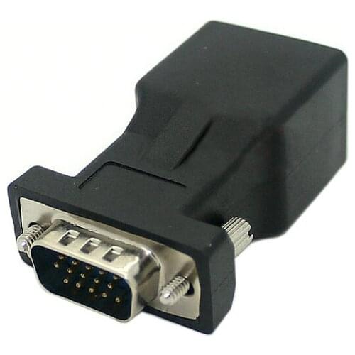 Extender VGA RGB HDB 15pin Male to LAN CAT5 CAT6 RJ45 Network Cable Female Adapter Connector