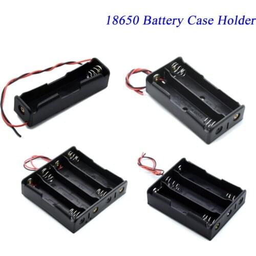 1PCS ABS 1x 2x 3x 4x 18650 Battery Storage Box Case 1 2 3 4 Slot Way DIY Batteries Clip Holder Container With Wire
