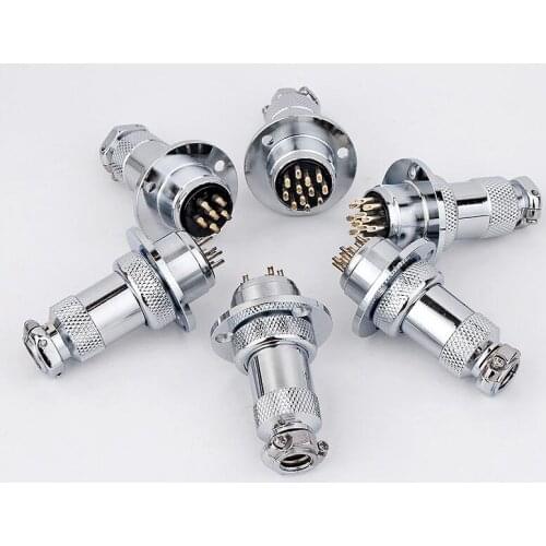 1pc GX20 20mm 2/3/4/5/6/7/8/10/12Pins Round Disc Flange Panel Male Female Socket Aviation Plug Connector