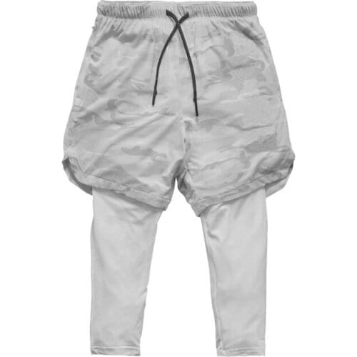 2021 Fake 2 In 1 Men’s Sport Shorts Qucik Dry Gym Jogging Running Shorts Men Sports Leggings Fitness Short Sweatpants Sportswear