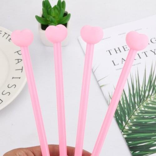 24 pcs Cute creative love beware liver cute neutral pen black signature pen student stationery Neutral pen