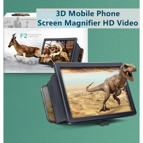 3D Mobile Phone Screen Magnifier HD Video Amplifier Stand Bracket with Movie Game Magnifying Folding Phone Desk Holder