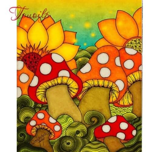 5D Diamond Embroidery mushroom Cross Stitch DIY Diamond Painting Full Diamond scenery rhinestones Home Decoration