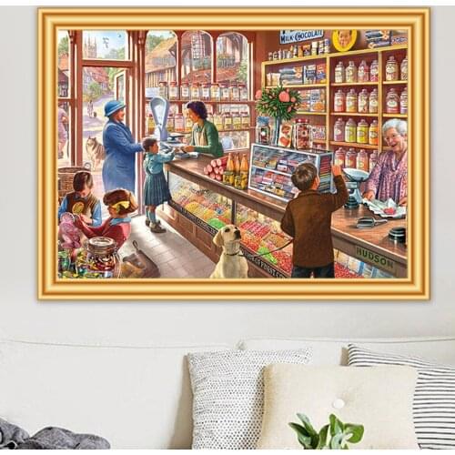 Full Square Round Drill 5D DIY Diamond Painting Candy Store Cross Stitch Embroidery Diamond Mosaic Picture of Rhinestones Decor