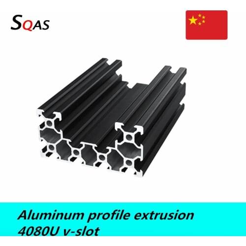 Free shipping via UPS/Fedex/TNT/DHL Aluminum profile extrusion 4080U v-slot black European Standard 40mmx80mm for CNC