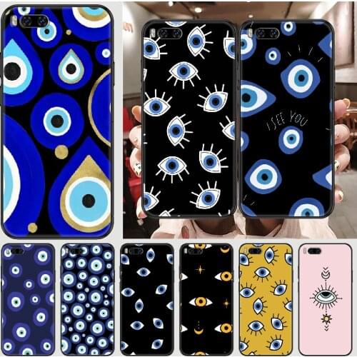 Evil Eye Abstract Art Phone case For Xiaomi Mi Max Note 3 A2 A3 8 9 9T 10 Lite Pro Ultra black fashion hoesjes pretty bumper