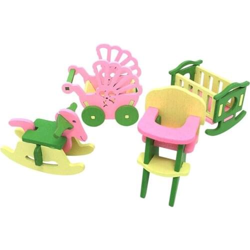 Baby Wooden Dollhouse Furniture Dolls House Miniature Child Play Toys Gifts #6