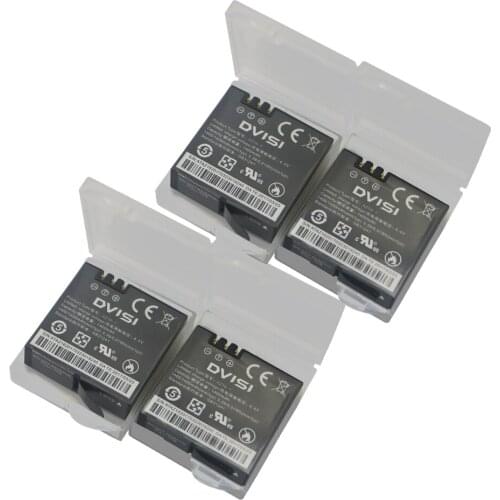 DVISI 4pcs AZ16-1 for Xiaomi YI2 II YI 2 II Battery+battery case for Xiaomi YI 4K Action Camera II 2 Sport Action Camera